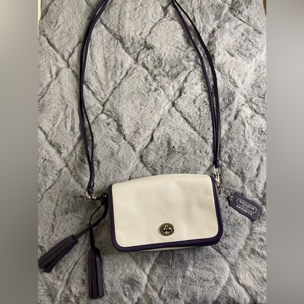 Coach Archive Legacy 22406 Penny Leather Bag white/purple